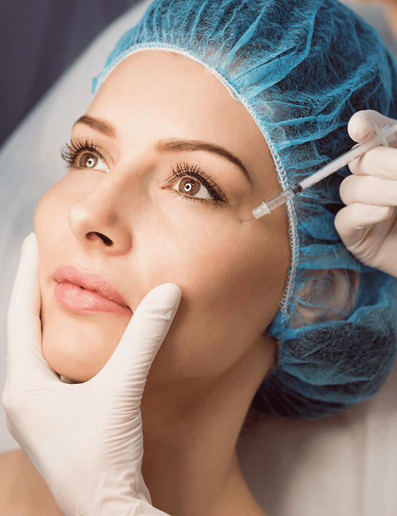 klant die een botox behandeling krijgt